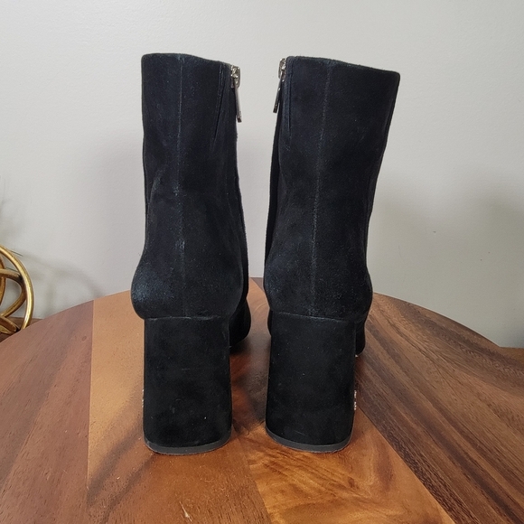 Sam Edelman Codie Black Suede Ankle Boots Size 7.5 Block Heels - Picture 5 of 15